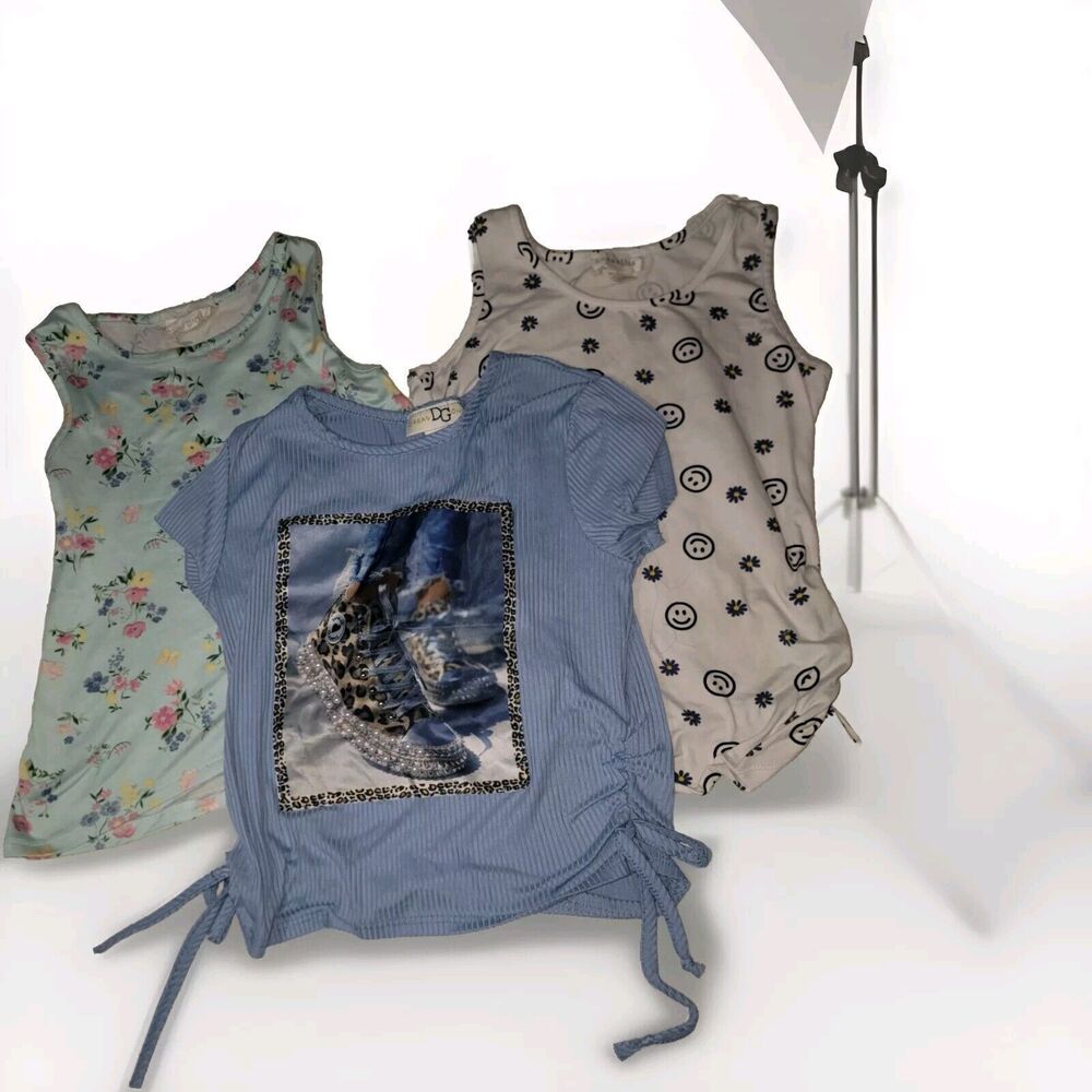 Glam Girl Shirt Bundle Size 10/12  Tanks Tops And Shirt  Pearl Embellished Shoes